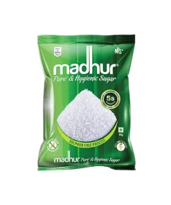 Madhur Refined Sugar/Sakkare – Sulphurless, Premium White Crystal Sugar, 1 kg Pouch